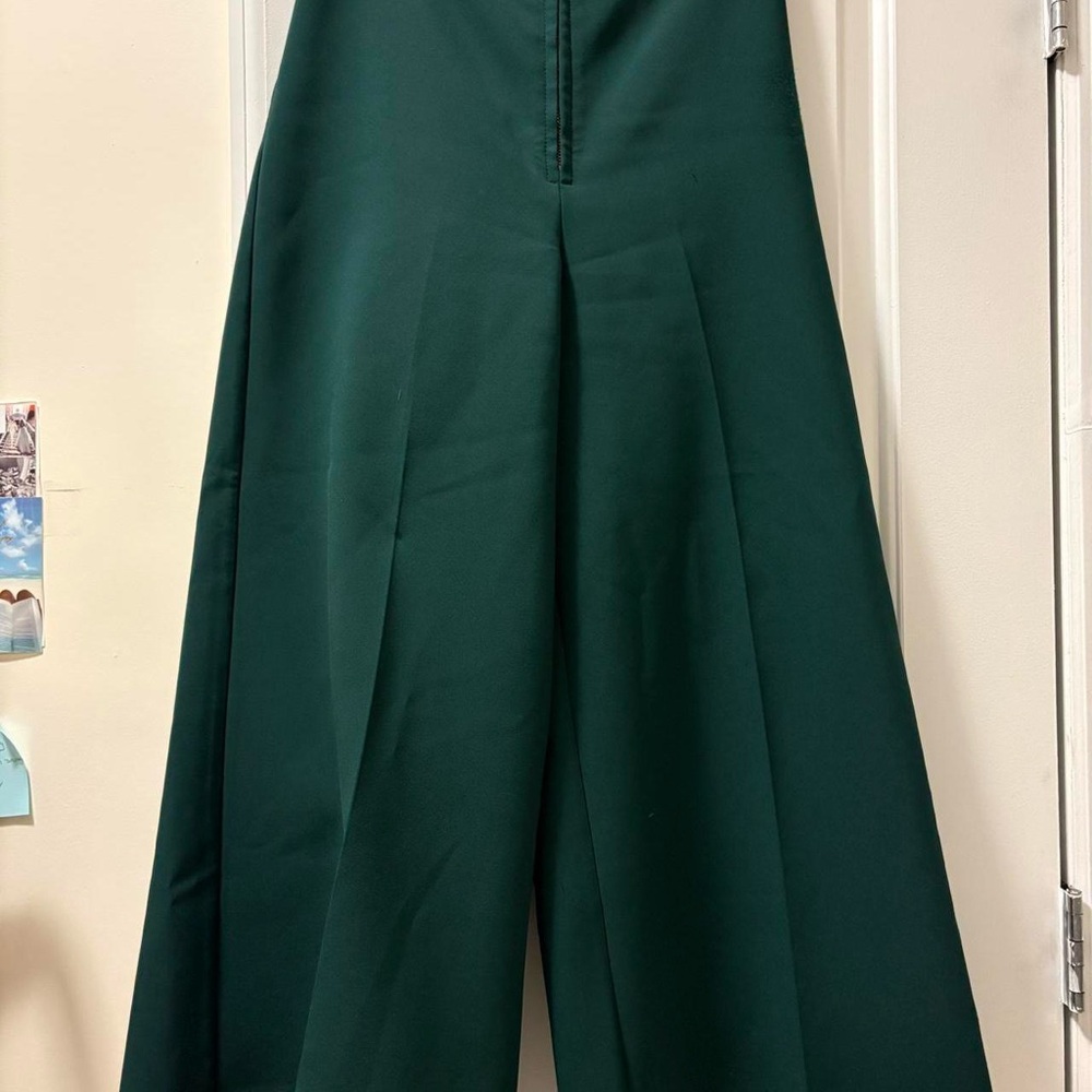 Chic Forest Green Wide-Leg Pants